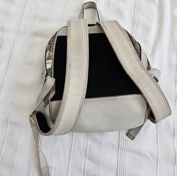 Gucci New Ophidia Flora Gg Supreme Canvas Brown Off White Beige Backpack - Picture 15 of 16